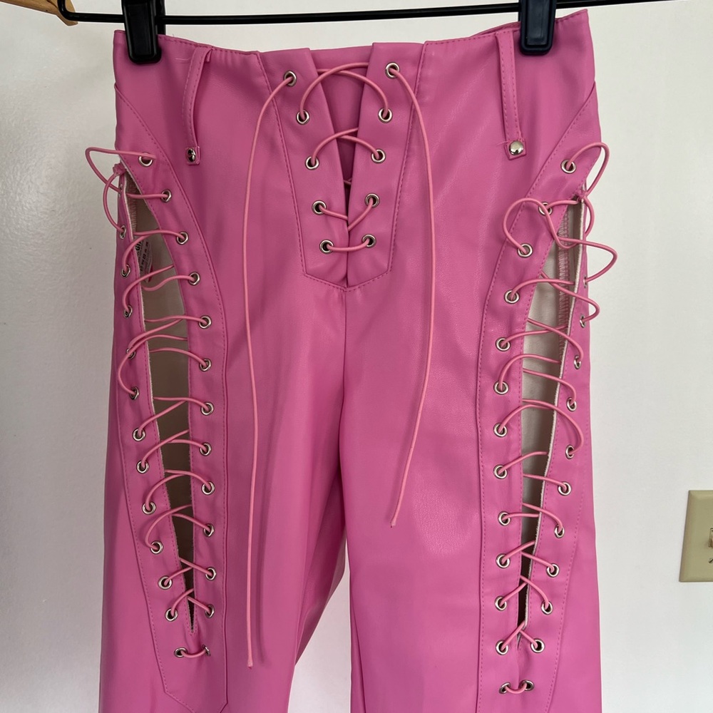 I.Am.Gia Pink faux leather pants